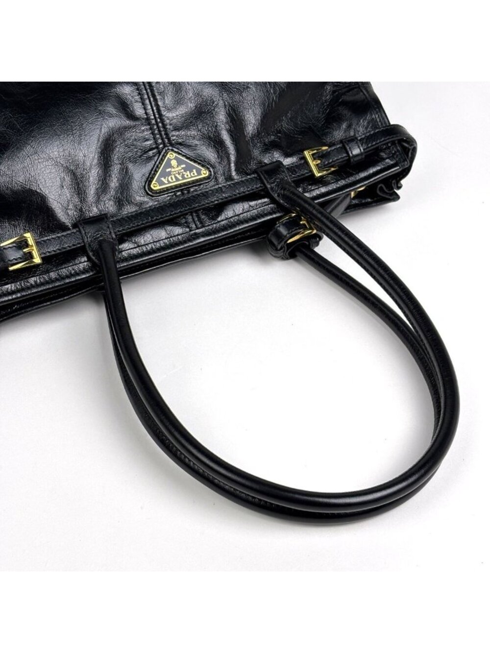 Prada Handbag 2-Way Leather Nero - Picture 8 of 10